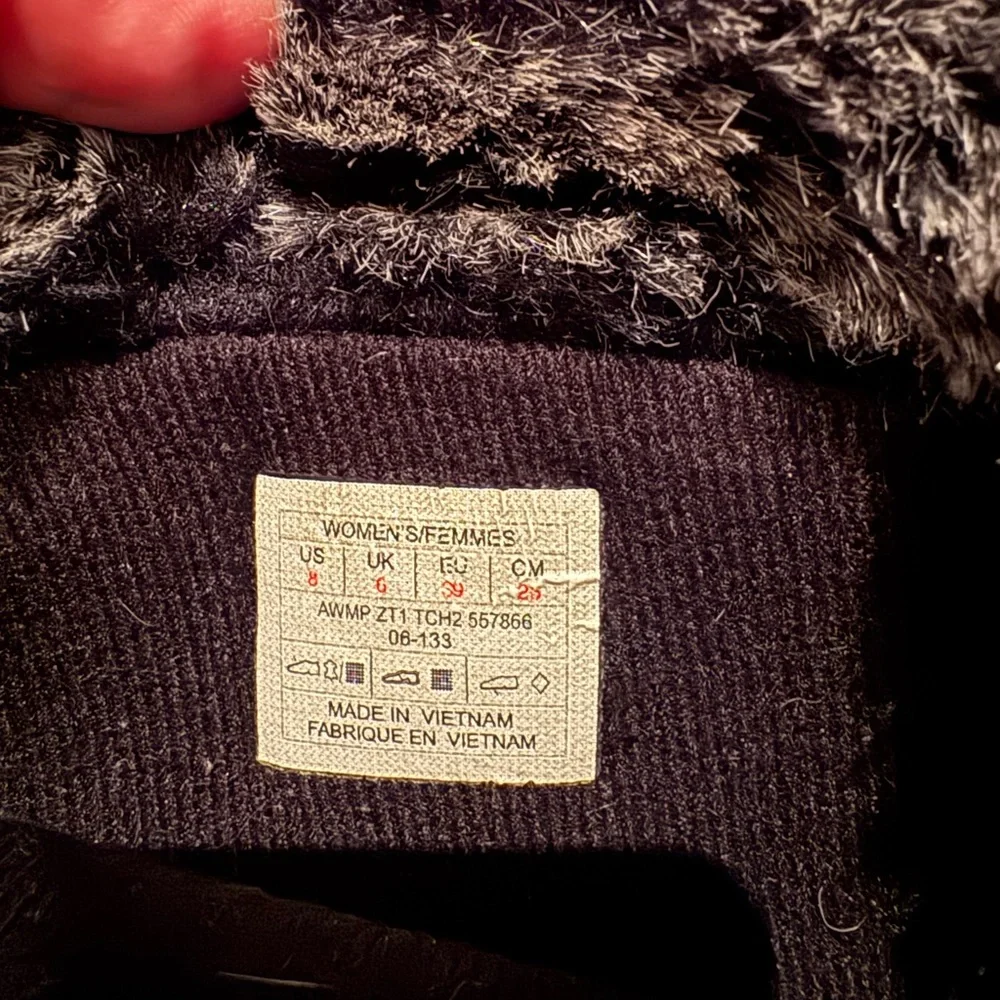 The North Face Black Winter & Rain Boots with Gray Faux Fur Cuff
